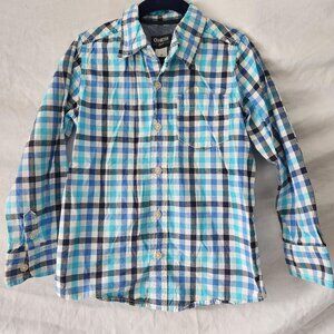 OshKosh Boys Long Sleeve Button-Down Shirt | Size 6 | Blue Plaid